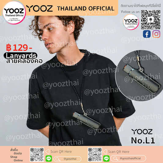 Yooz Lanyards Leather Case (Black) L1 สายคล้องคอ+ปลอกหนังสีดำ